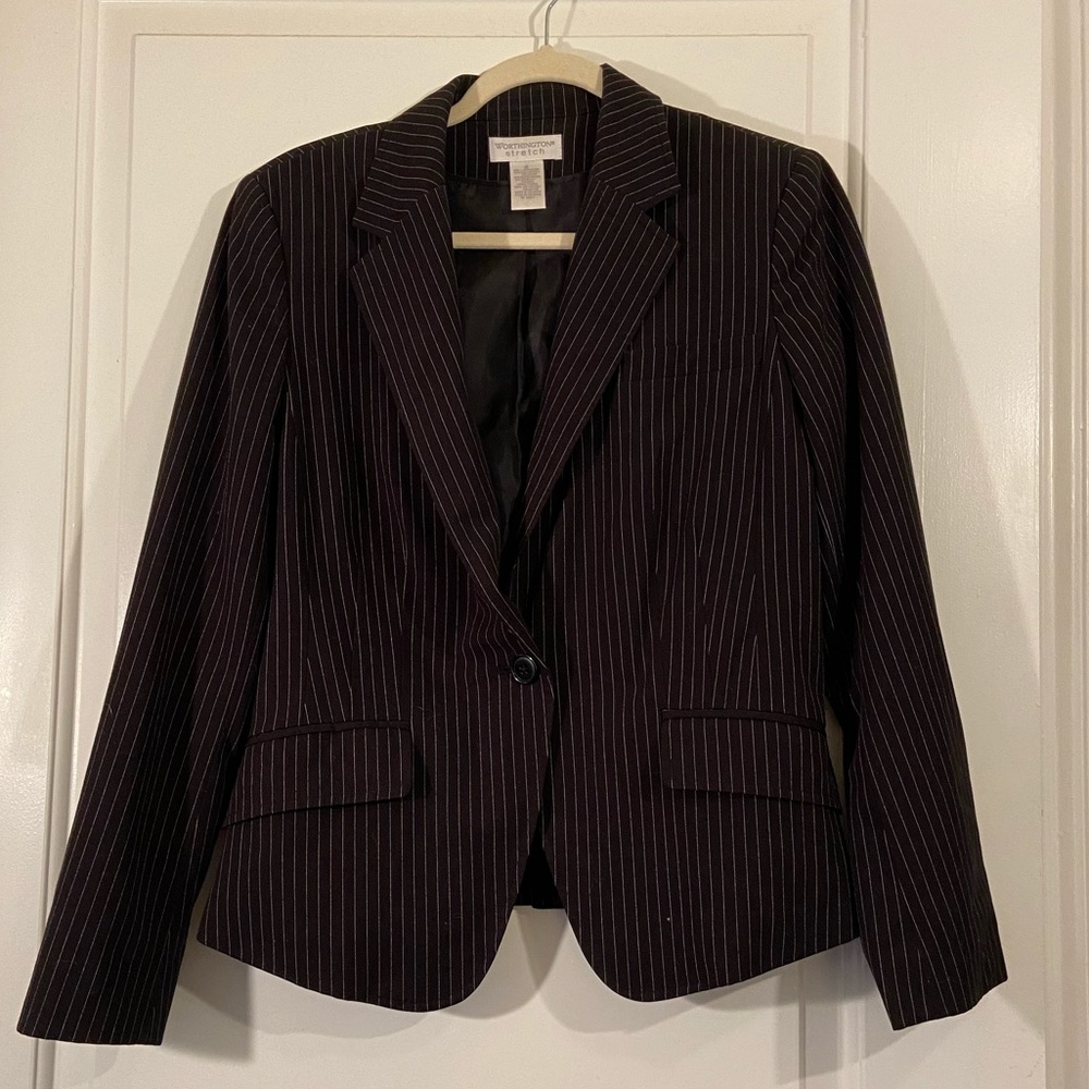 Worthington Stretch pin stripe blazer jacket work